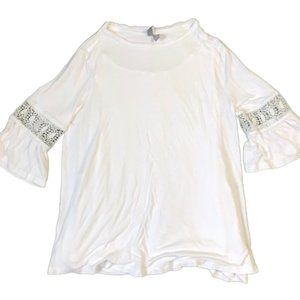 ASOS 3/4 Sleeve White Layered Blouse Size 6